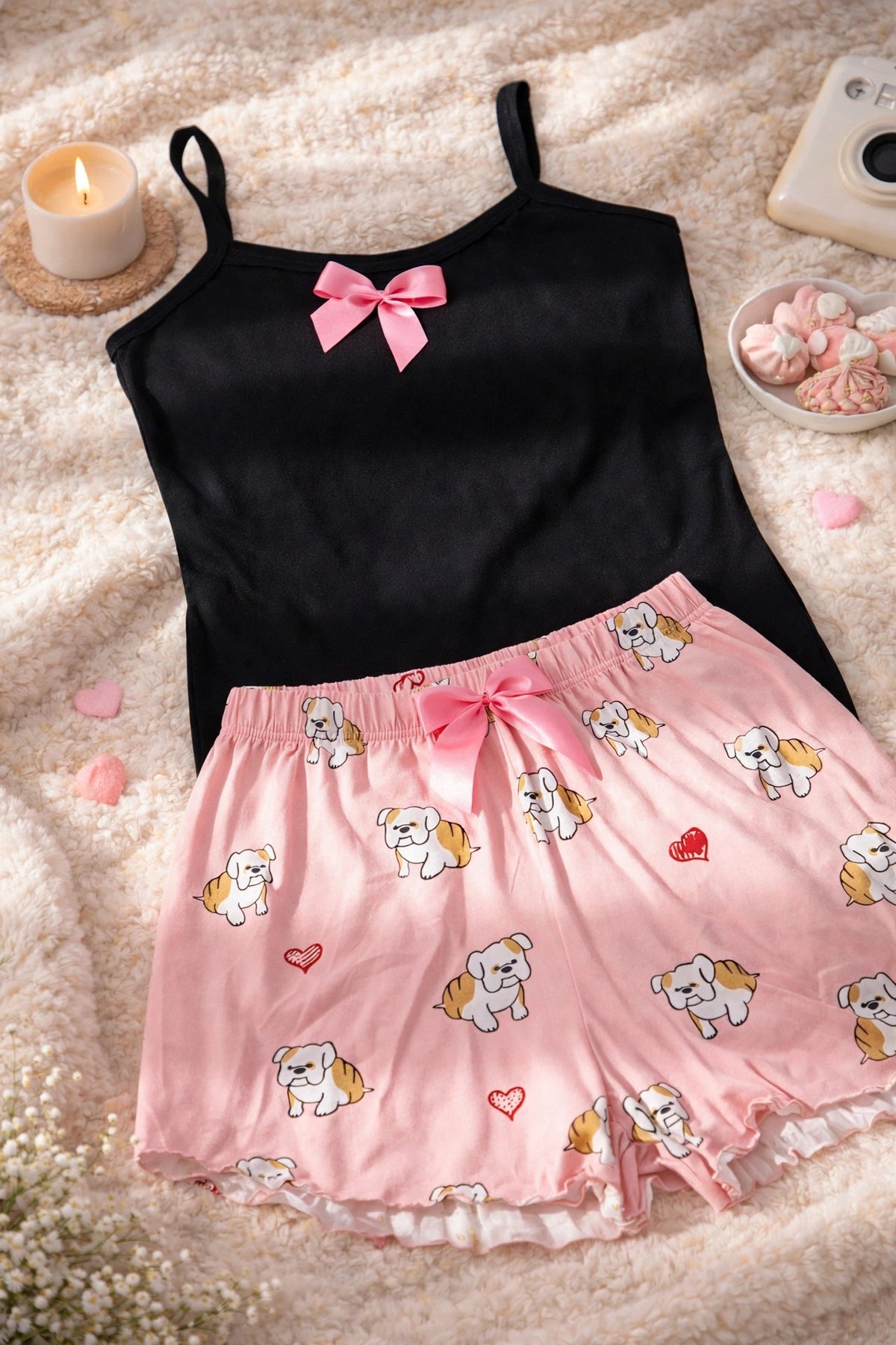 Puppy Love pajama set - flat lay